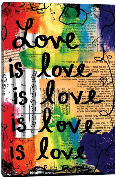 Love Is Love Canvas Art Print - Love Typography