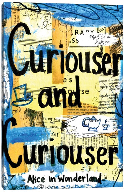 Curiouser From Alice In Wonderland Canvas Art Print - Elexa Bancroft