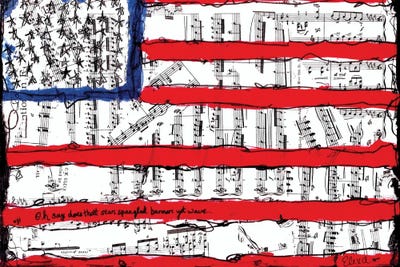 Home Of The Brave American Flag by Elexa Bancroft canvas print