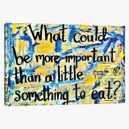 Something To Eat Winne The Pooh Quote Canvas Print #EXB76} by Elexa Bancroft Canvas Print