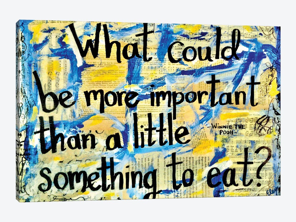 Something To Eat Winne The Pooh Quote by Elexa Bancroft 1-piece Canvas Print