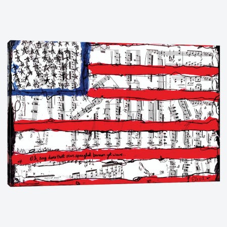 Home Of The Brave American Flag Canvas Print #EXB7} by Elexa Bancroft Canvas Art