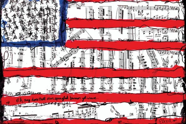 American Décor: Home Of The Brave American Flag by Elexa Bancroft