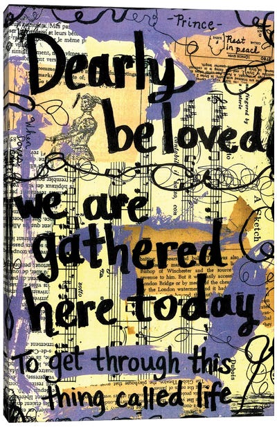 Dearly Beloved Canvas Art Print - Love Typography