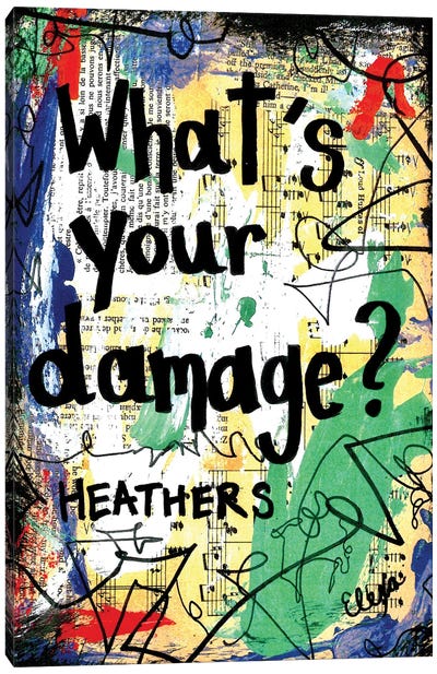 Damage Heathers Canvas Art Print - Broadway & Musicals