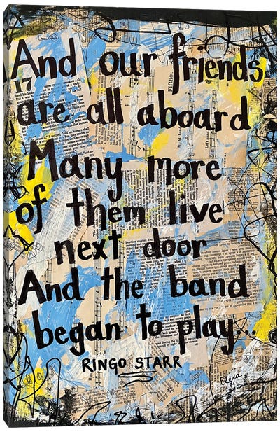 Yellow Submarine By Beatles Canvas Art Print - Song Lyrics Art