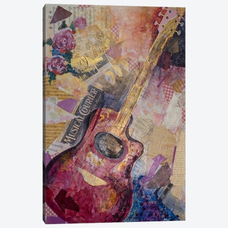 Red Guitar Canvas Print #EYD23} by Eliry Rydall Canvas Wall Art