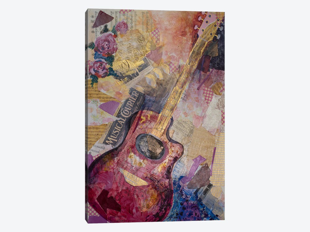 Red Guitar by Eliry Rydall 1-piece Canvas Print