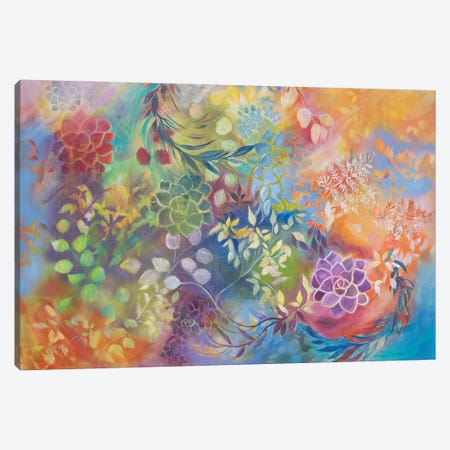 Aqua Foliage Canvas Print #EYD3} by Eliry Rydall Canvas Art