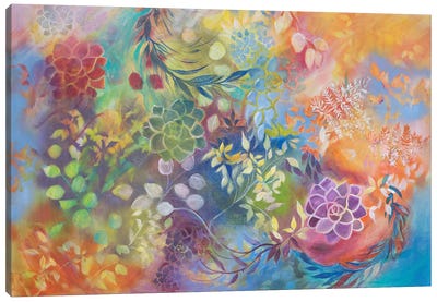 Aqua Foliage Canvas Art Print - Eliry Rydall