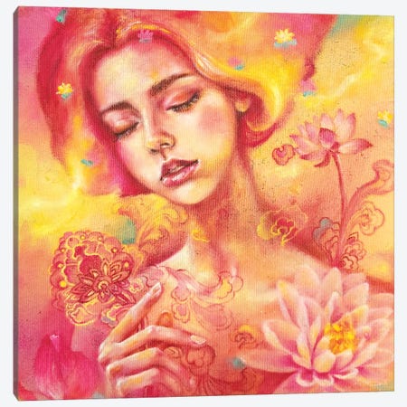 The Dreamer: Lotus Canvas Print #EYK12} by Eury Kim Canvas Art
