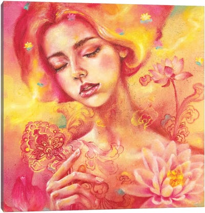 The Dreamer: Lotus Canvas Art Print - Lotus Art