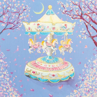 Cherryblossom Carousel by Eury Kim framed canvas print