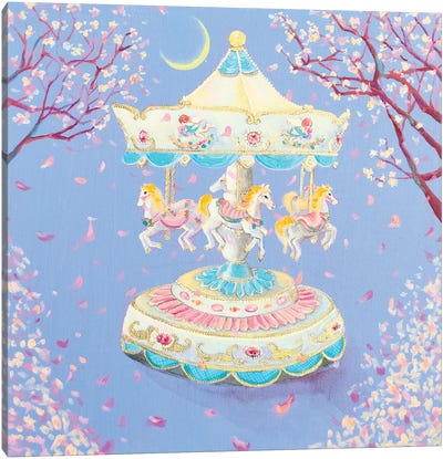 Cherryblossom Carousel Canvas Art Print - Cherry Blossom Art