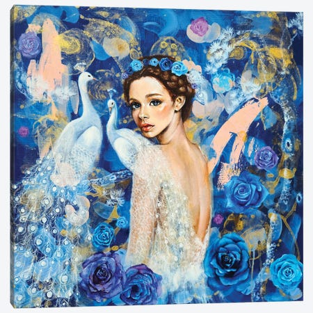Miracle Blue Canvas Print #EYK17} by Eury Kim Canvas Art Print