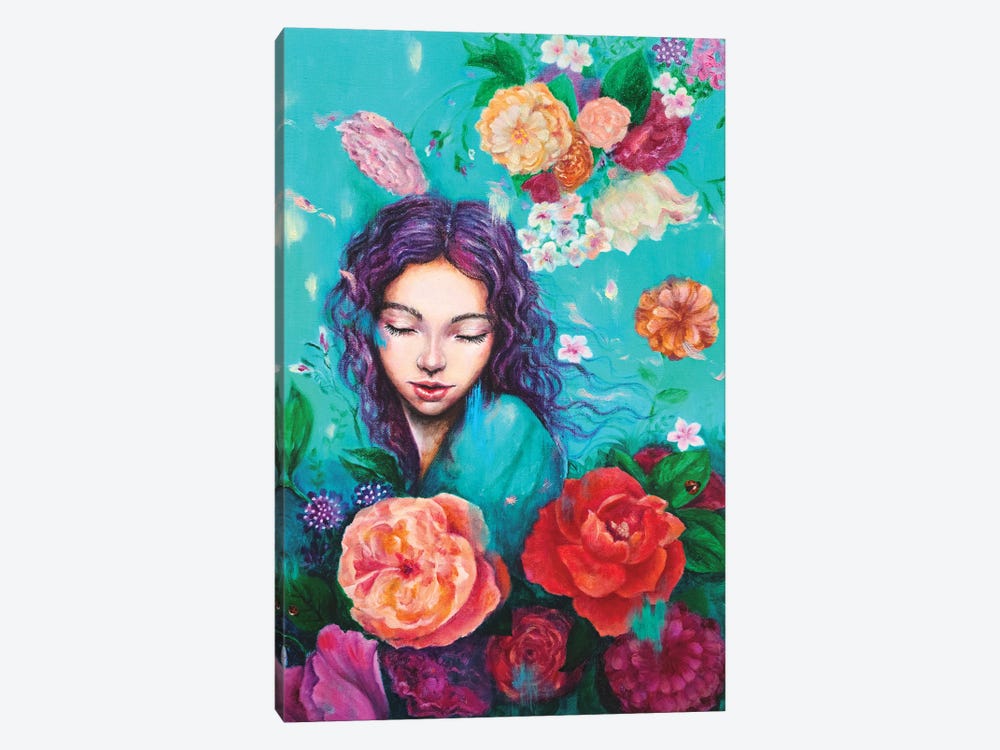 Flying petals by Eury Kim 1-piece Canvas Art