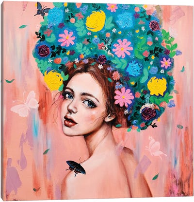 Flower girl: Dreams of you Canvas Art Print - Dreamer