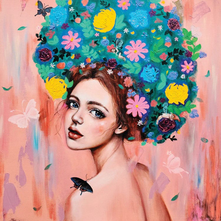 Flower girl: Dreams of you by Eury Kim wall art