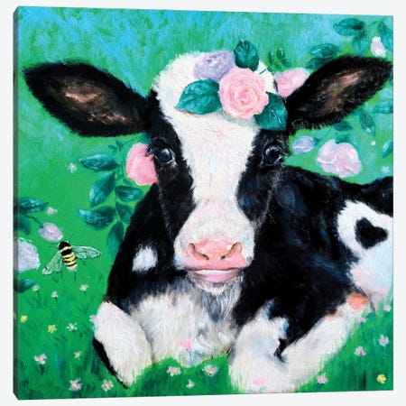 Moo Moo Cow Canvas Print #EYK55} by Eury Kim Canvas Art Print