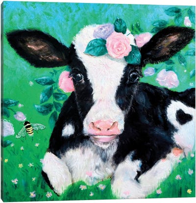 Moo Moo Cow Canvas Art Print - Eury Kim