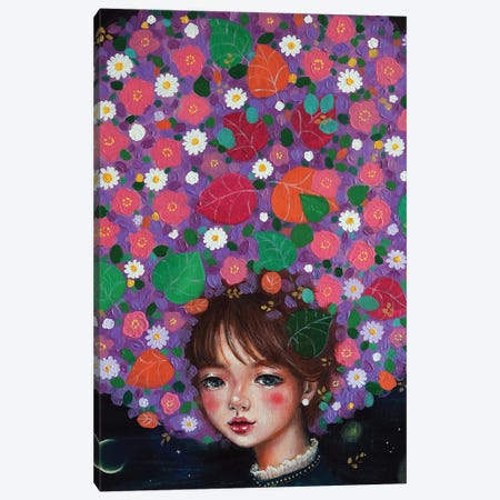 Wild Flower Girl Canvas Print #EYK62} by Eury Kim Art Print