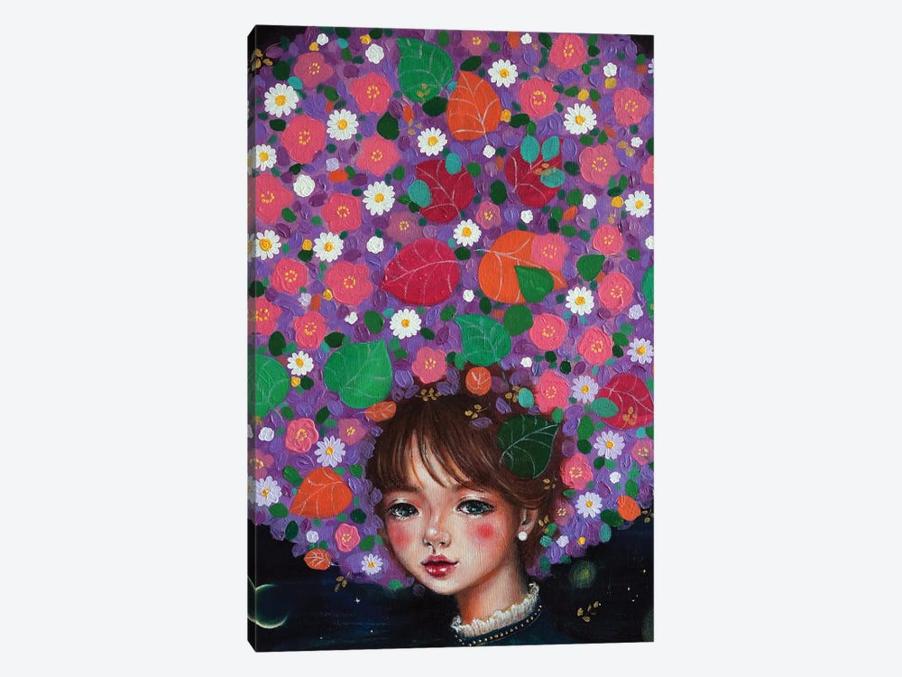 Wild Flower Girl by Eury Kim 1-piece Canvas Wall Art