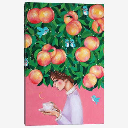 Peach Tea Time Canvas Print #EYK63} by Eury Kim Canvas Art Print