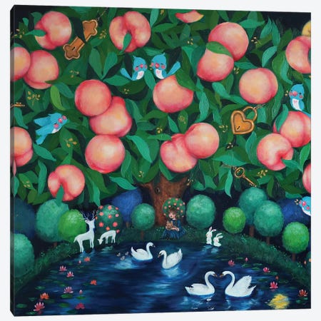 My Little Peach Garden Canvas Print #EYK65} by Eury Kim Canvas Artwork