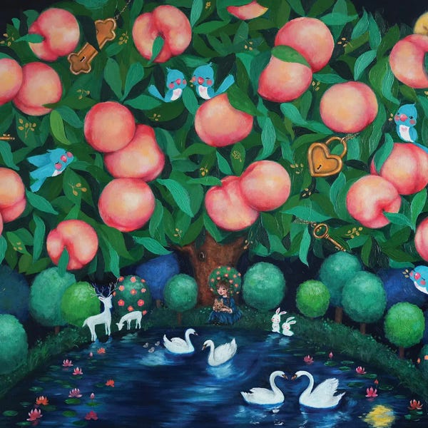 Canvas Print: My Little Peach Garden by Eury Kim