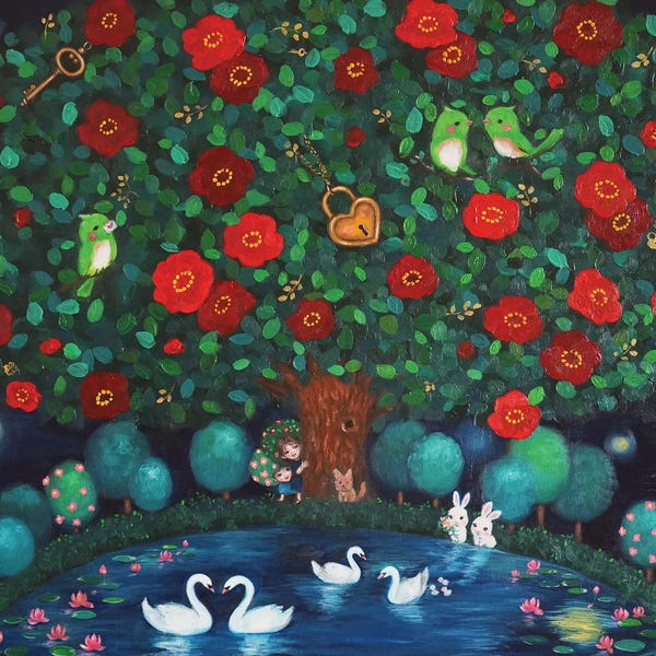 Canvas Print: My Little Camellia Garden by Eury Kim