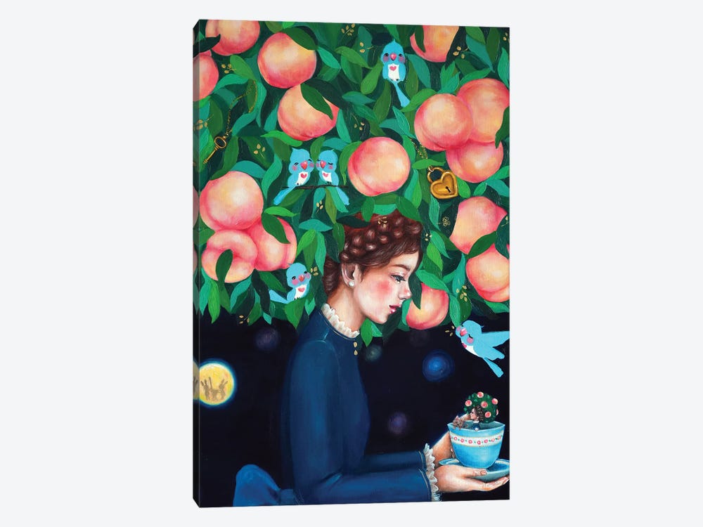 Peach Girl With The Teacup Peach Girl by Eury Kim 1-piece Canvas Art Print