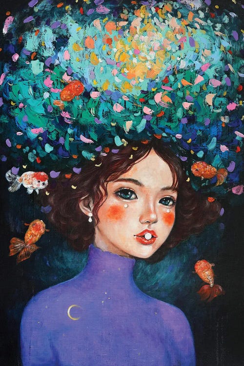 The Ranchu Girl With Pearls by Eury Kim wall art