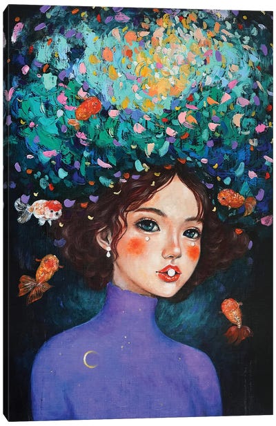 The Ranchu Girl With Pearls Canvas Art Print - Eury Kim