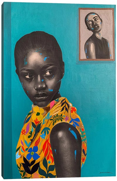 I Wear My Treasure I Canvas Art Print - Contemporary Portraiture by Black Artists