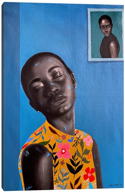 I Wear My Treasure II Canvas Art Print - Contemporary Portraiture by Black Artists