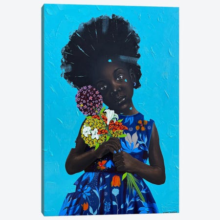 Give Us Our Flowers II Canvas Print #EYY12} by Eyitayo Alagbe Canvas Artwork