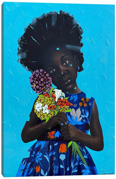 Give Us Our Flowers II Canvas Art Print - Similar to Kehinde Wiley