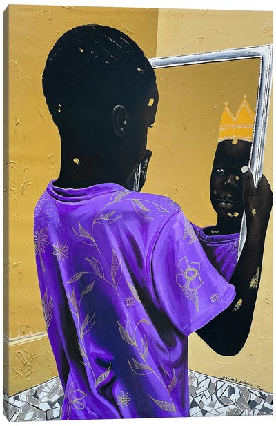 Born King Canvas Art Print - Contemporary Portraiture by Black Artists