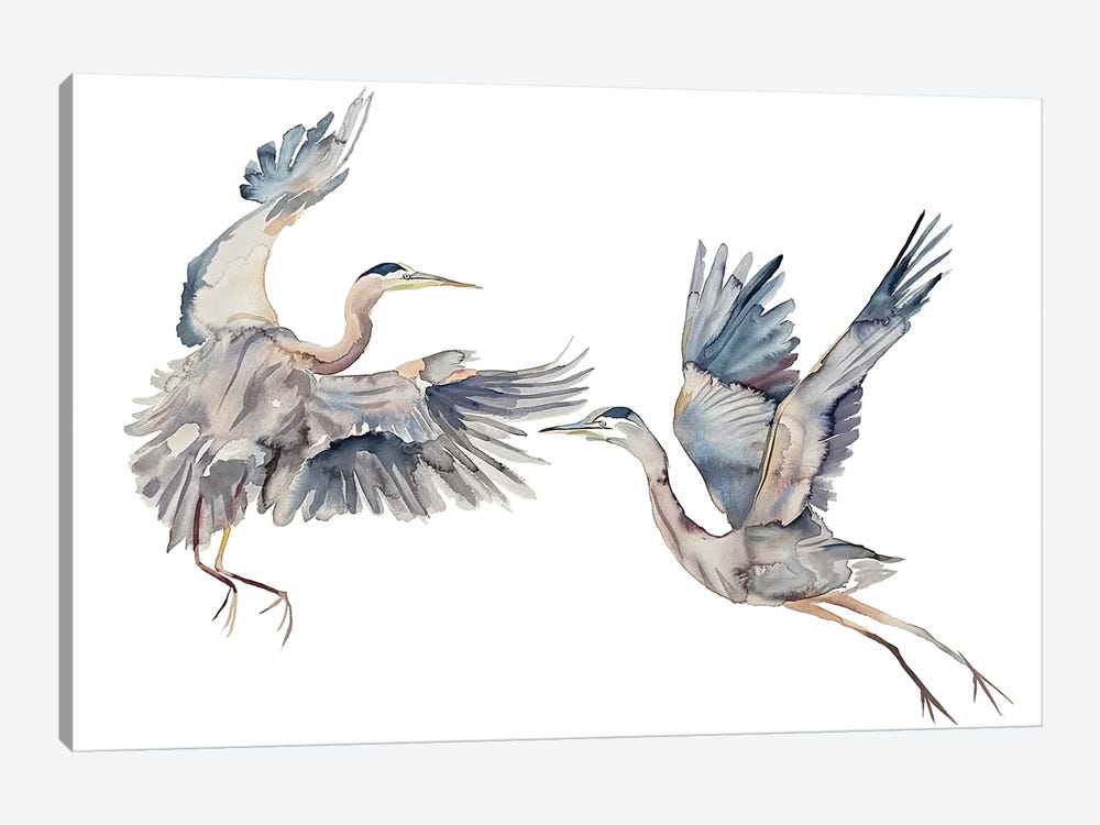 Two Herons by Elizabeth Becker 1-piece Canvas Wall Art