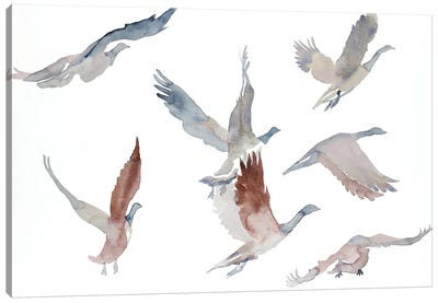 Winter Geese No. 6 Canvas Art Print - Elizabeth Becker