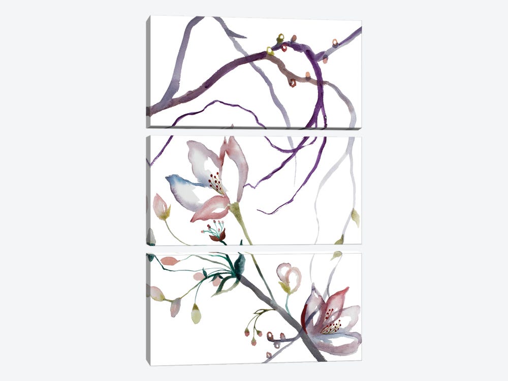 Cherry Blossom No. 31 by Elizabeth Becker 3-piece Canvas Wall Art