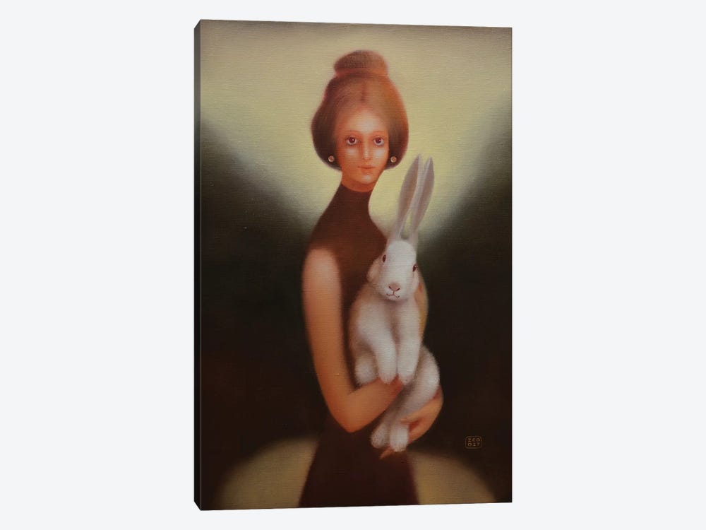 Girl And Bunny by Eduard Zentsik 1-piece Canvas Artwork