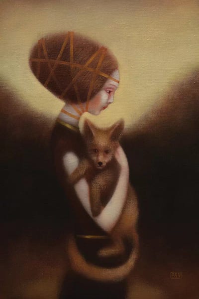 Foxes: Girl And Fox by Eduard Zentsik