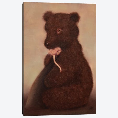 Love And The Bear Canvas Print #EZE28} by Eduard Zentsik Art Print