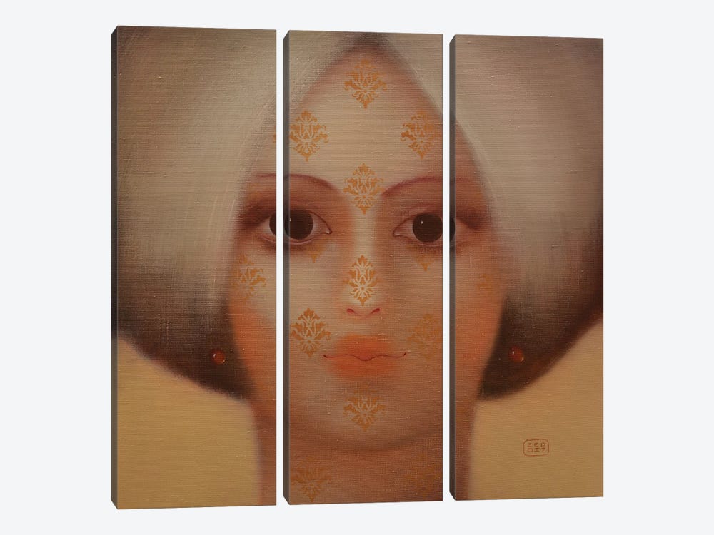Patterns On the Face by Eduard Zentsik 3-piece Canvas Wall Art