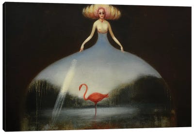 Pink Flamingo Canvas Art Print - Eduard Zentsik