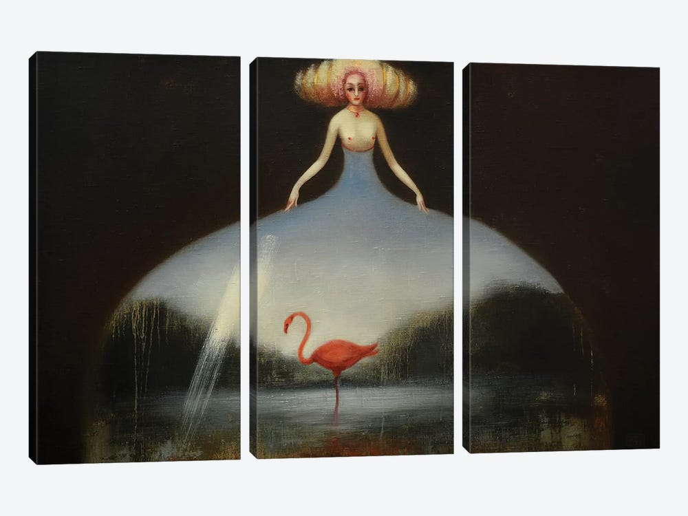 Pink Flamingo by Eduard Zentsik 3-piece Art Print