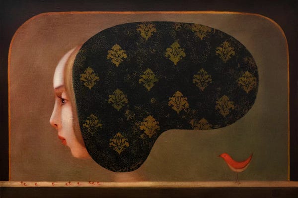 Funky Fine Art: Red Bird by Eduard Zentsik