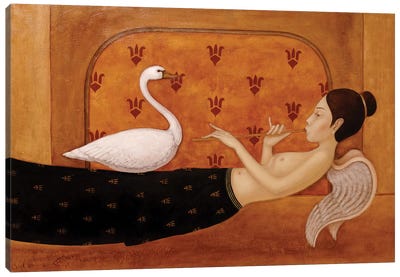 Angel Ad The Swan Canvas Art Print - Eduard Zentsik