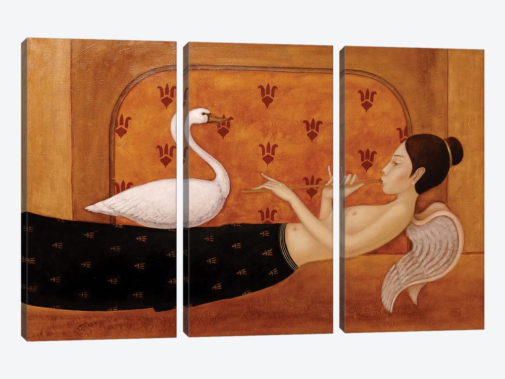 Angel Ad The Swan by Eduard Zentsik 3-piece Canvas Print